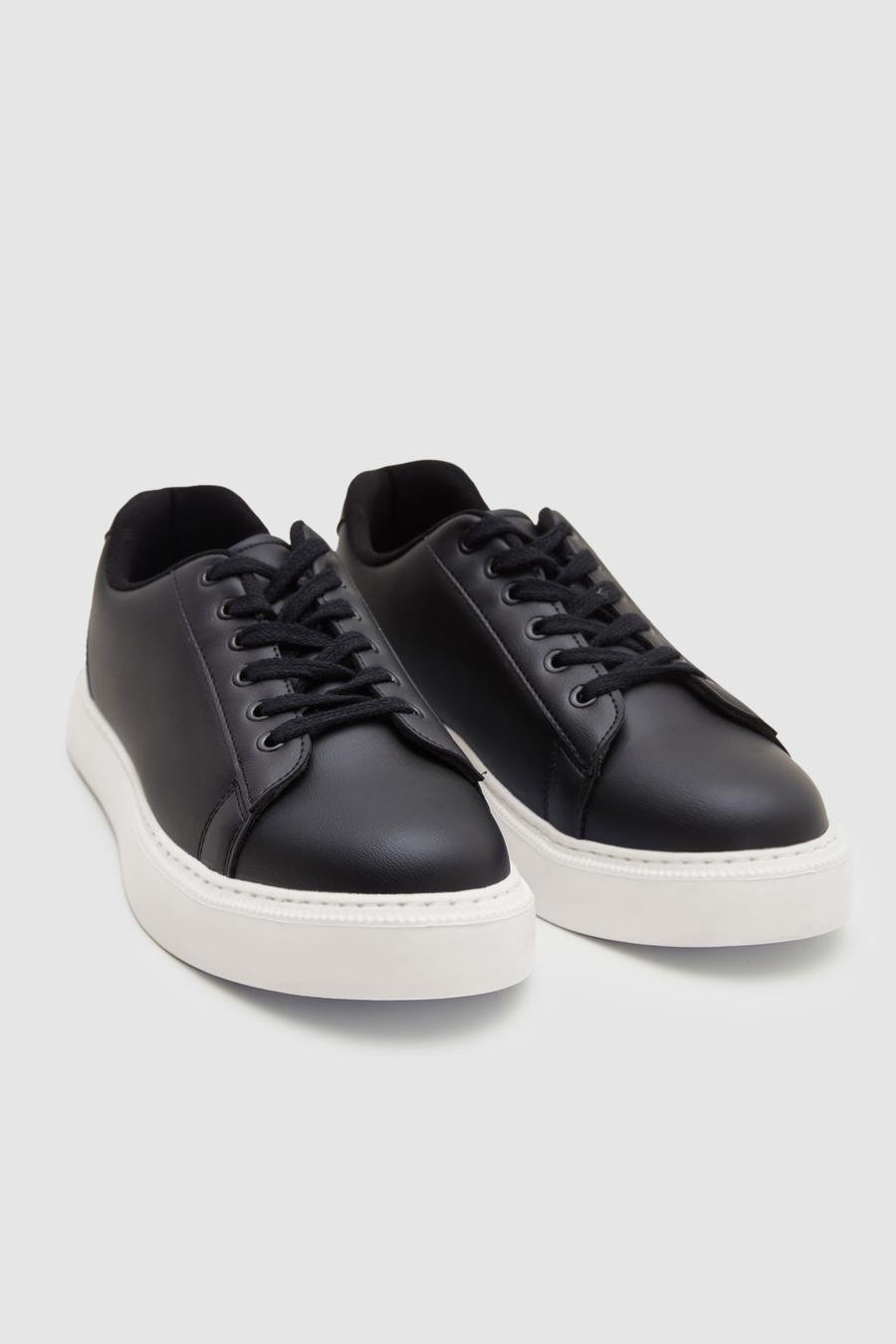 Twn Siyah Kalın Beyaz Tabanlı Sneaker Ayakkabi - 8683578010255 | D'S Damat