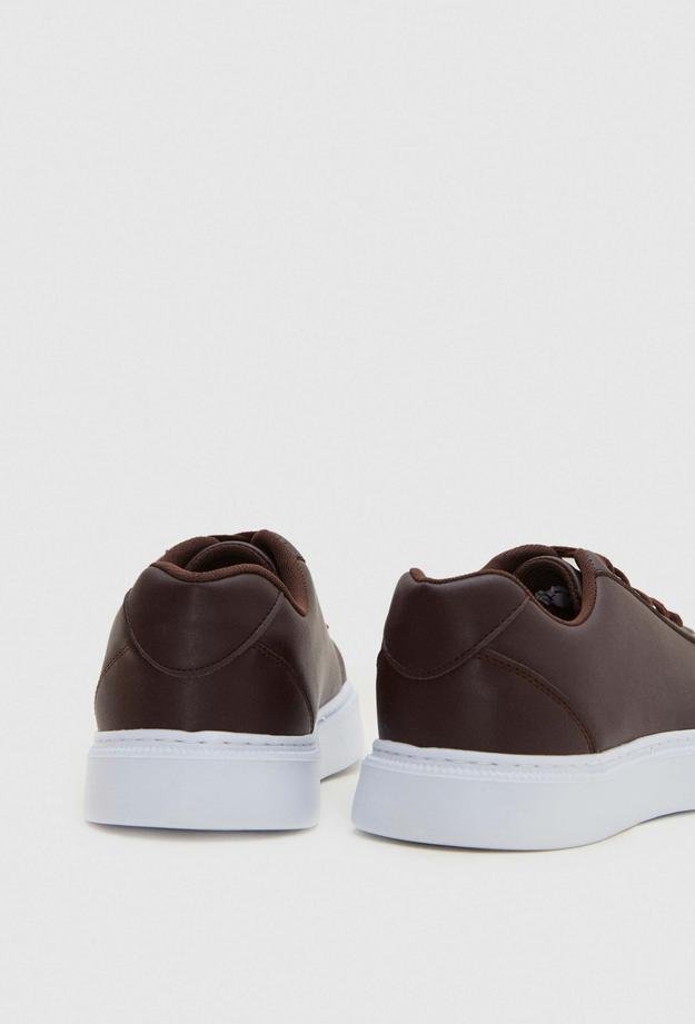 Twn Kahverengi Kalın Beyaz Tabanlı Sneaker Ayakkabi