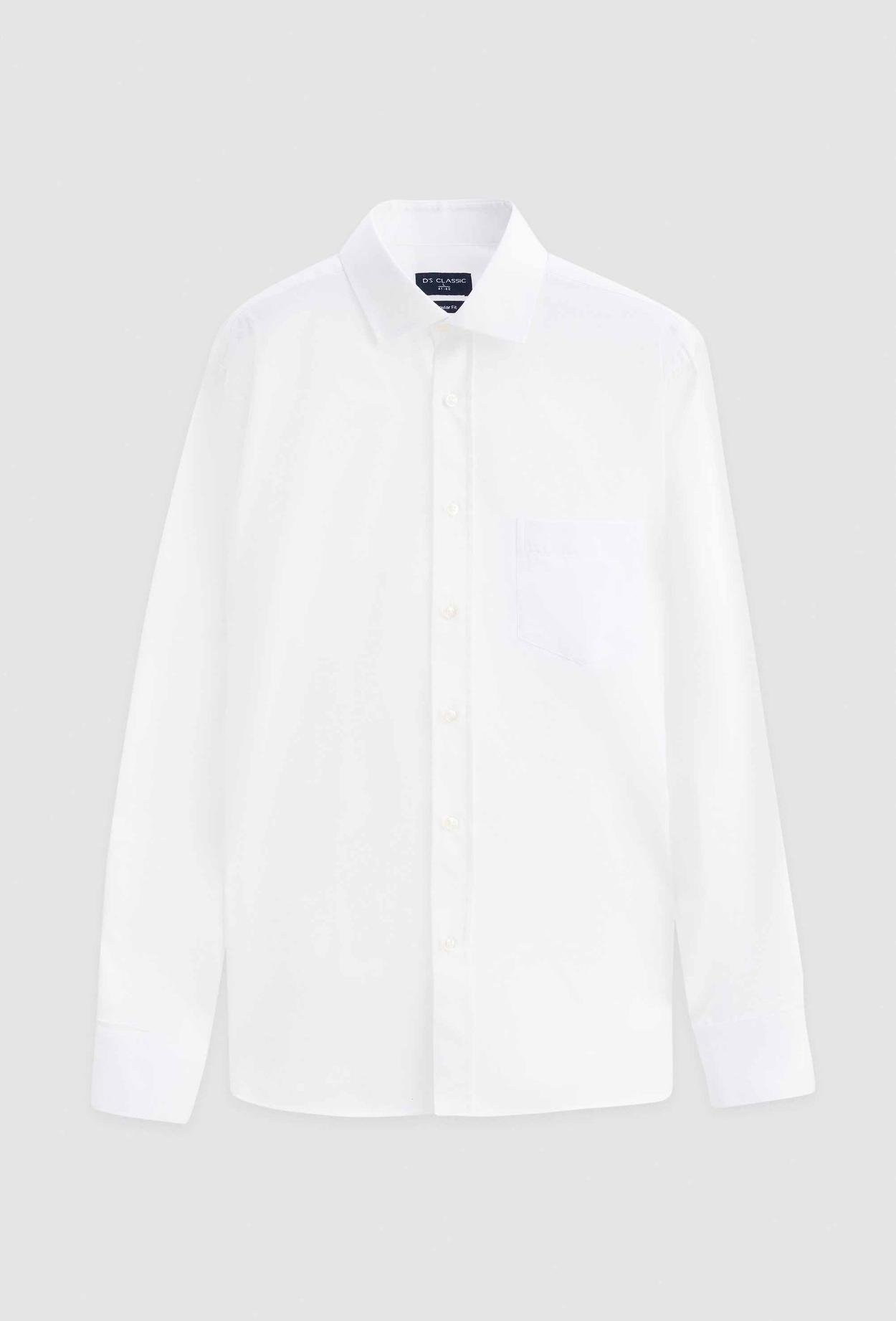 Ds Damat Regular Fit Beyaz Düz Easy Iron Gömlek