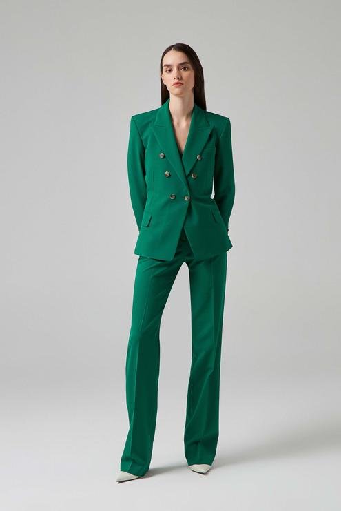 Damat Slim Fit Yeşil Pamuklu Likralı Takim Elbise Yelekli - 8683408748549 | Damat Tween