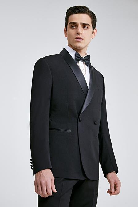 Twn Slim Fit Siyah Düz Damatlık & Smokin Takim Elbise - 8683925027806 | D'S Damat