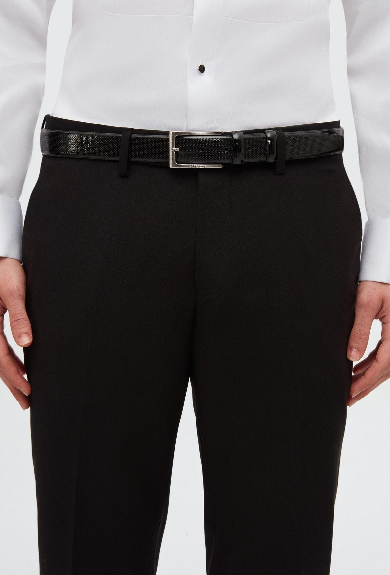 Twn Slim Fit Siyah Düz Damatlık & Smokin Yelekli Takim Elbise