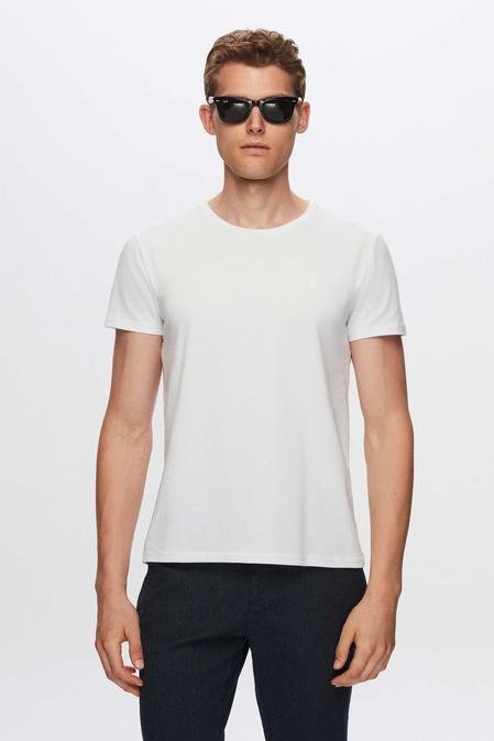 Twn Slim Fit Beyaz Düz T-Shirt - 8683219888656 | D'S Damat