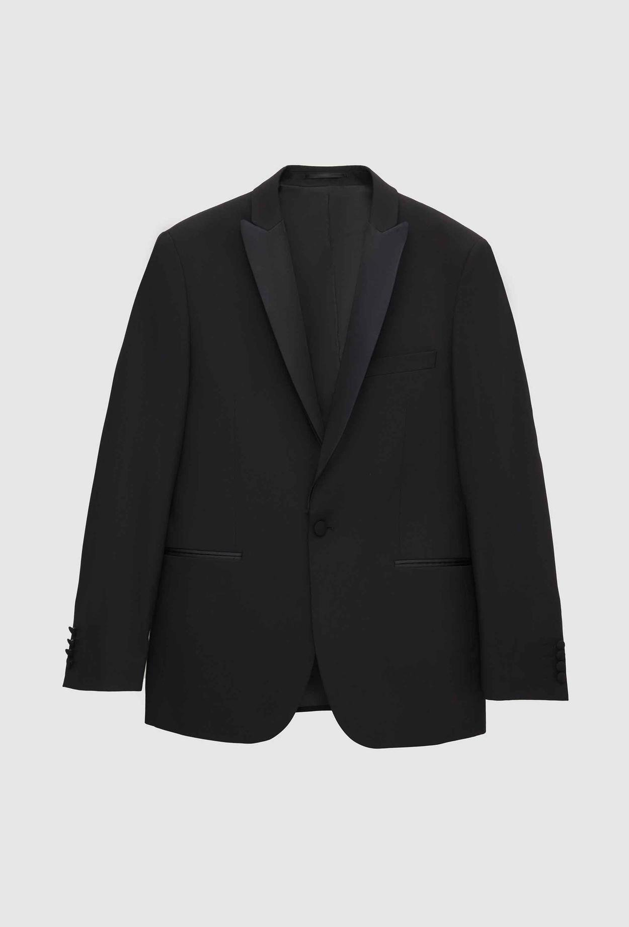 Twn Slim Fit Siyah Düz Çıkma Yaka Damatlık & Smokin Yelekli Takim Elbise