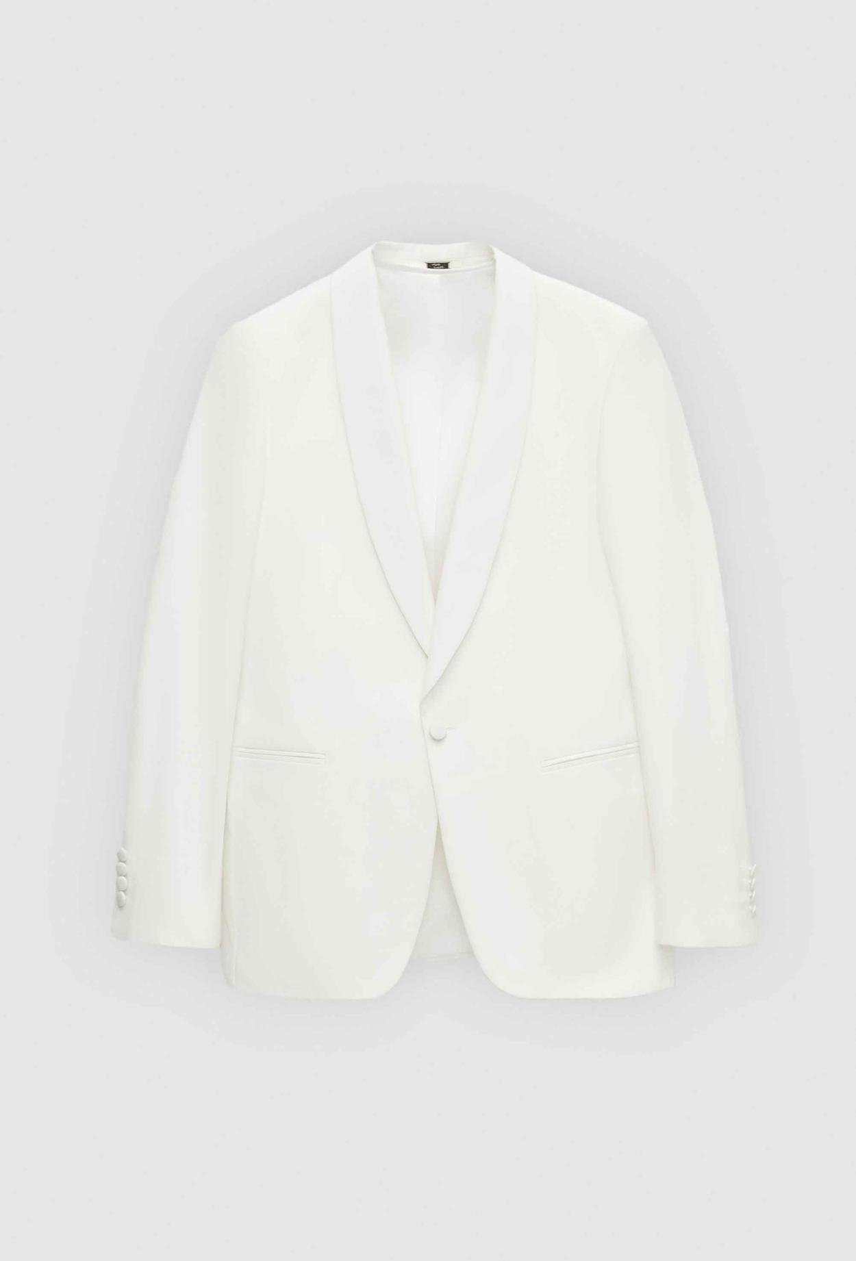 Twn Slim Fit Beyaz Düz Damatlık & Smokin Takim Elbise