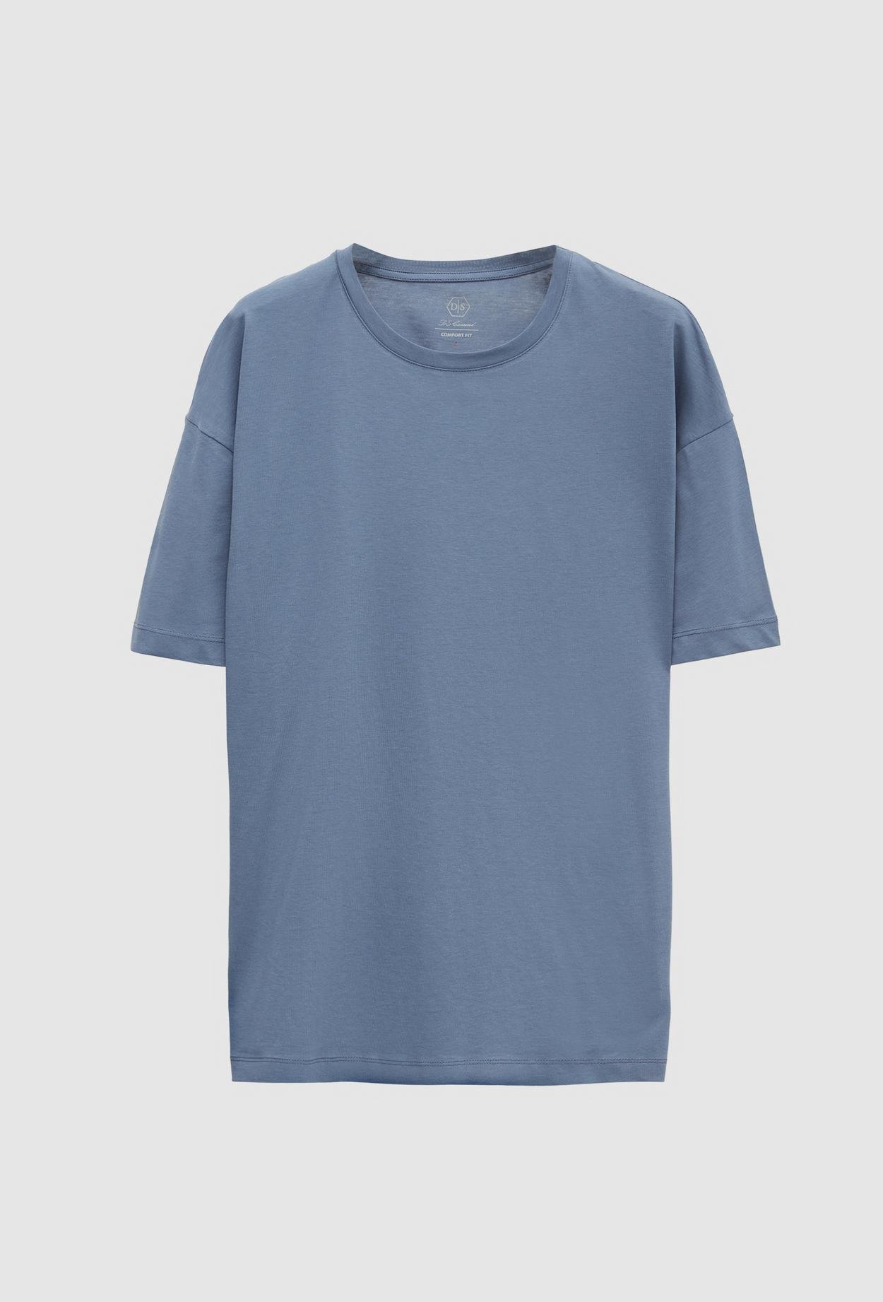 Ds Damat Oversize Füme %100 Pamuk T-Shirt