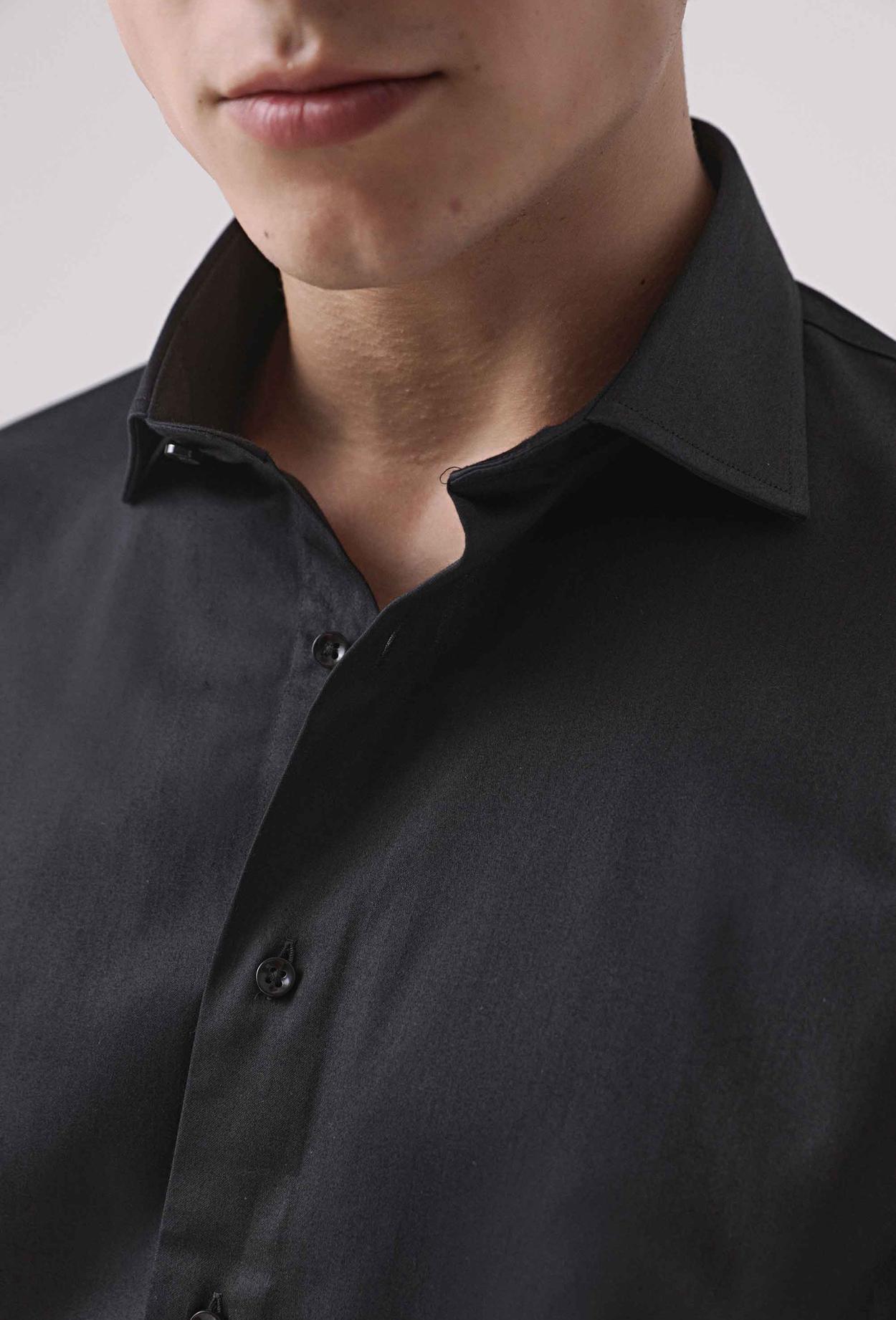 Ds Damat Slim Fit Siyah Düz Gömlek