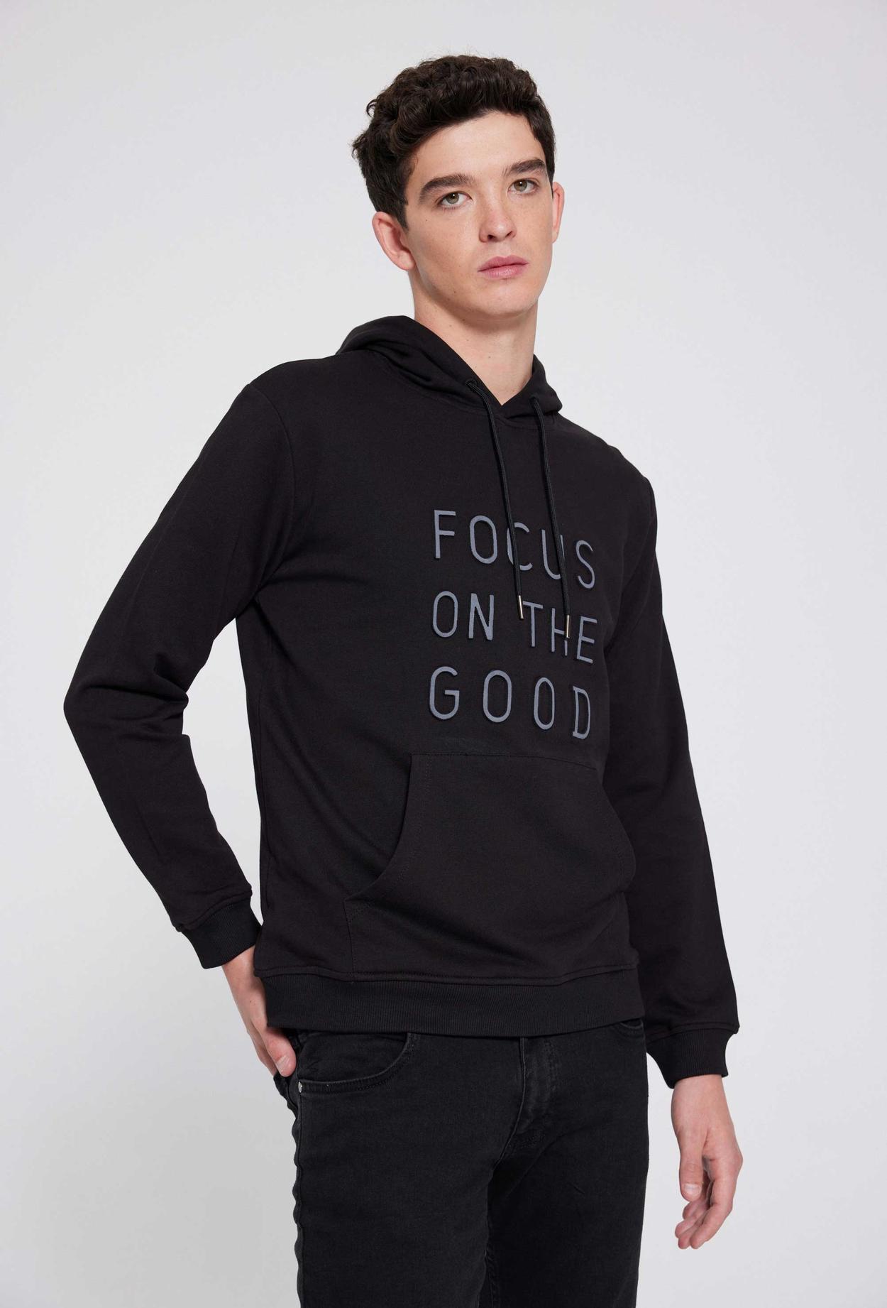 Ds Damat Slim Fit Siyah %100 Pamuk Sweatshirt