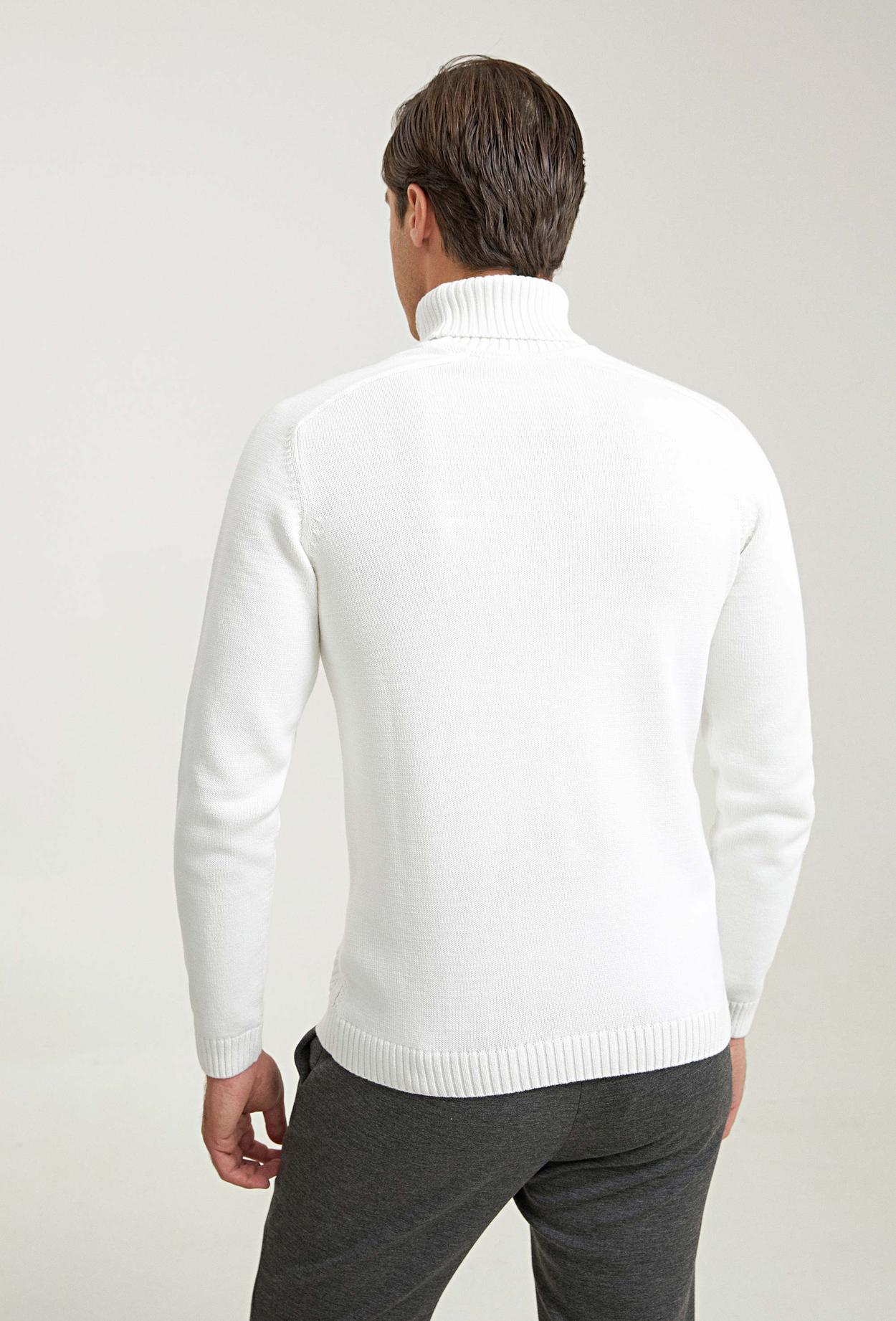 Twn Slim Fit Ekru Selanik Örgü Kazak