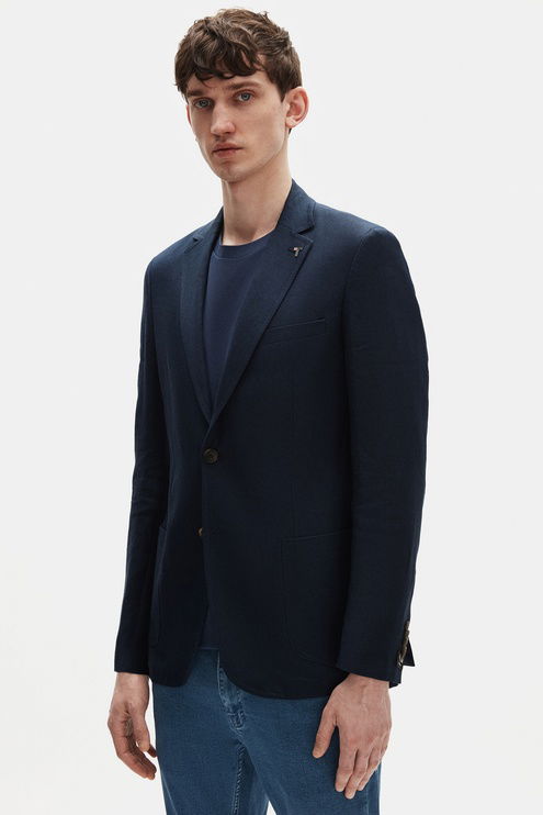 Tween Slim Fit Lacivert %100 Keten Kumaş Ceket - 8684478562141 | Damat Tween