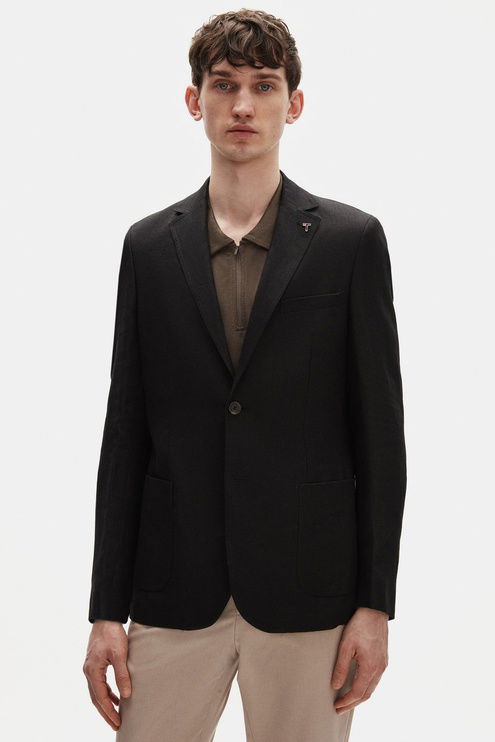 Tween Slim Fit Siyah %100 Keten Kumaş Ceket - 8684478561564 | Damat Tween