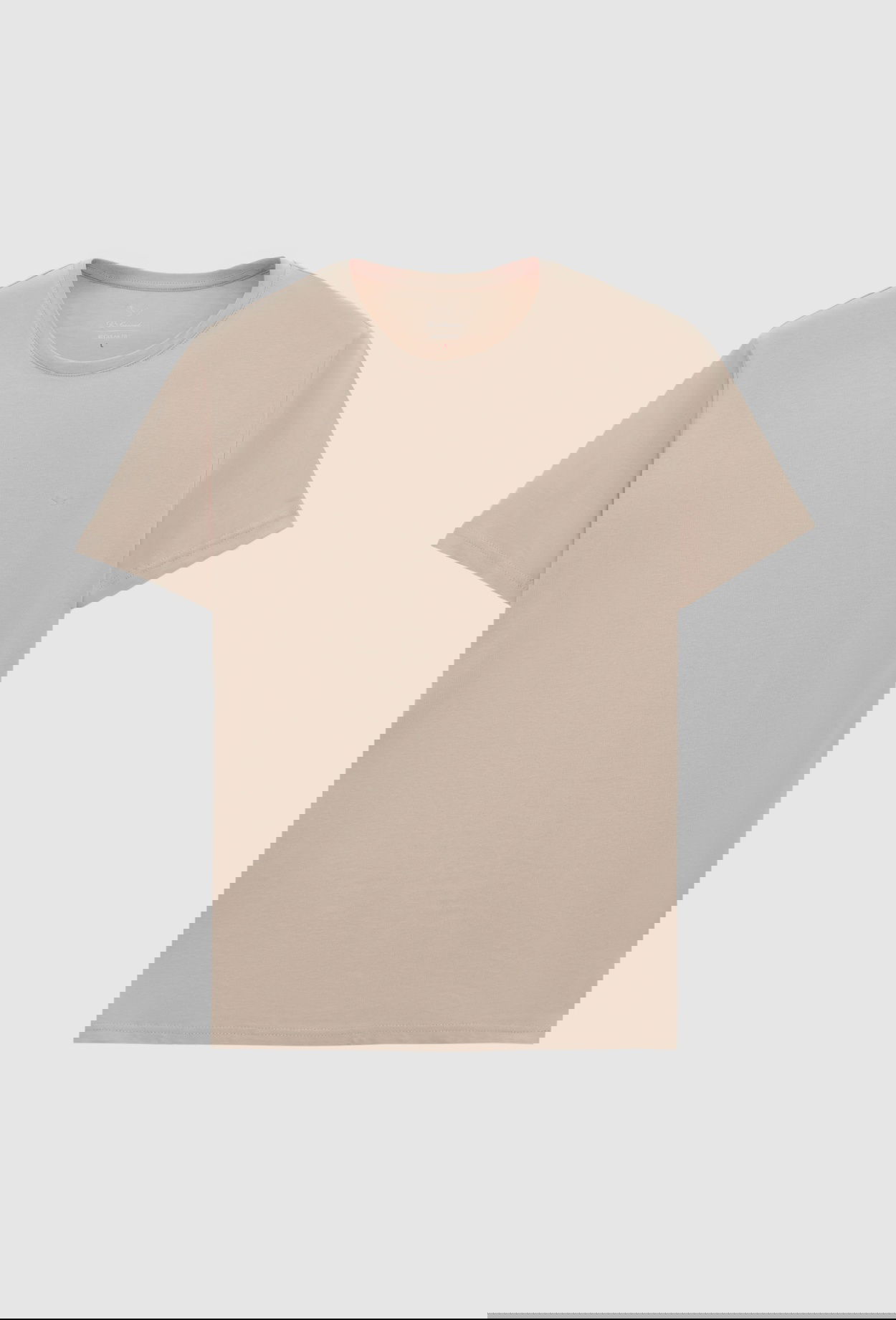 Ds Damat Regular Fit Bej Düz Nakışlı %100 Pamuk T-Shirt