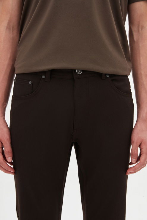 Tween Super Slim Fit Kahverengi Düz Bi Stretch Chino Pantolon - 8684478613089 | D'S Damat