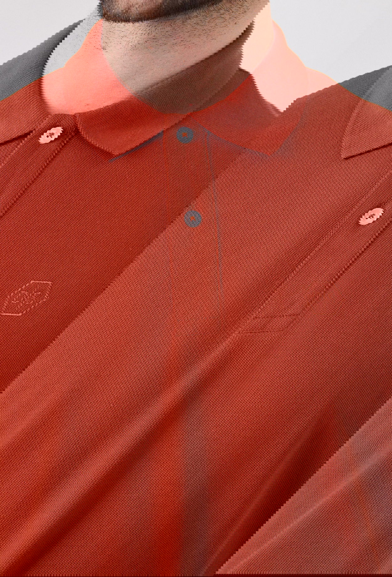 Ds Damat Regular Fit Kiremit %100 Pamuklu Uzun Ömürlü Kıvrılmaz Polo Yaka Nakışlı T-Shirt