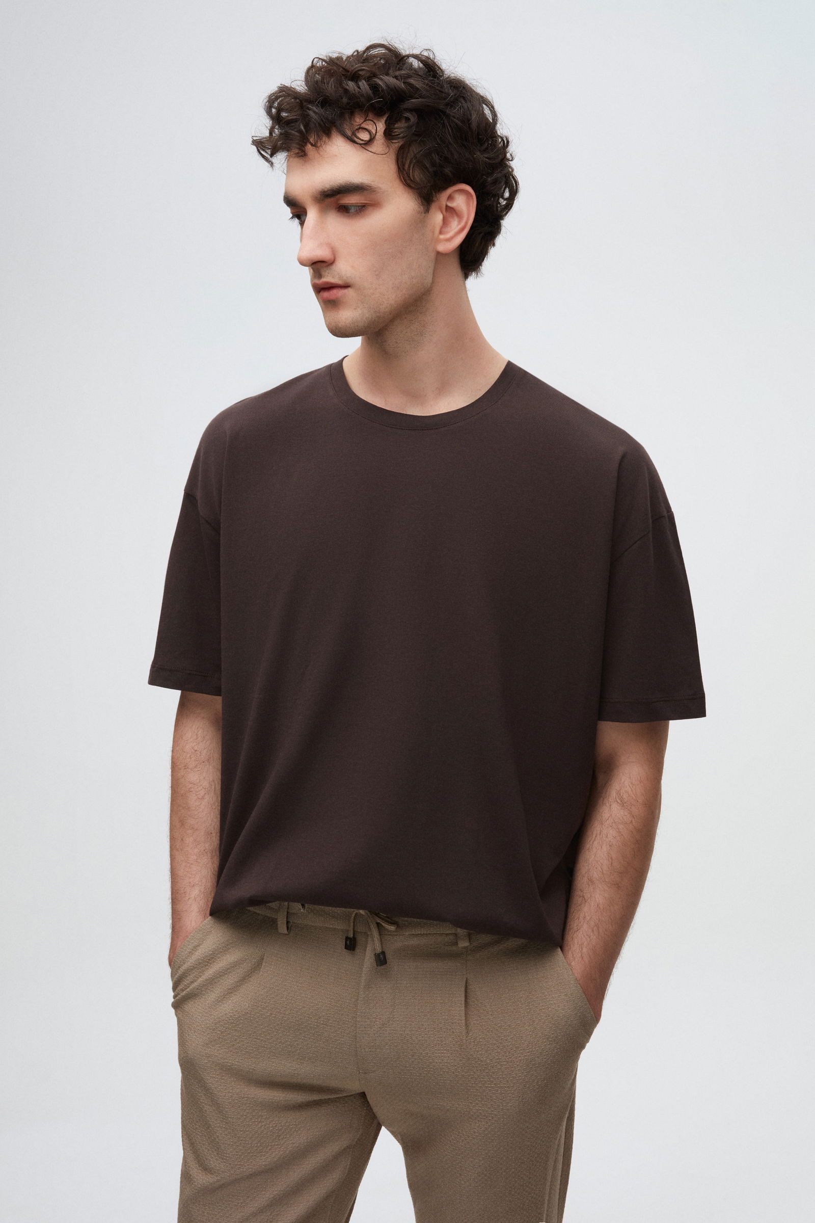 Ds Damat Comfort Kahverengi Bisiklet Yaka %100 Pamuk T-Shirt - 8683578024252 | D'S Damat