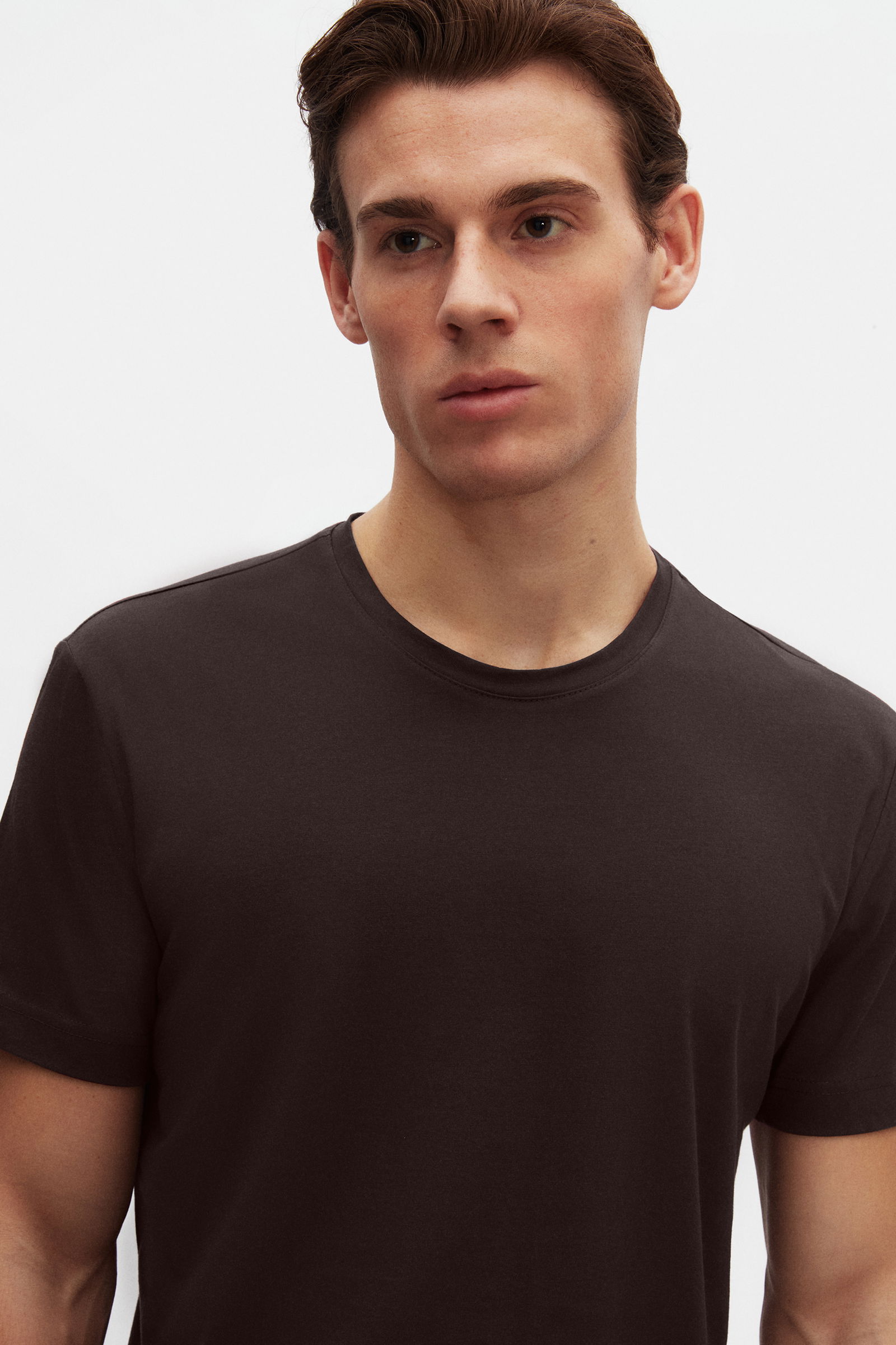 Ds Damat Comfort Kahverengi Bisiklet Yaka %100 Pamuk T-Shirt - 8683578024252 | D'S Damat