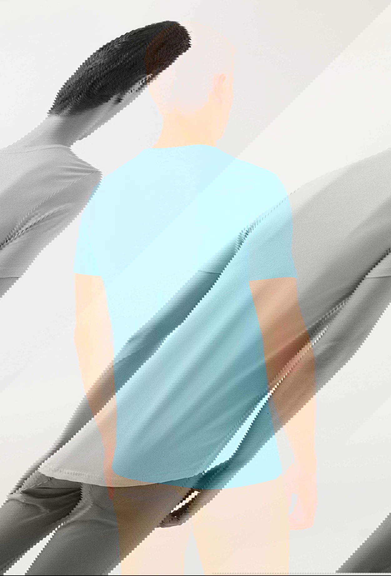 Twn Slim Fit Aqua Düz Kabartma Baskılı T-Shirt