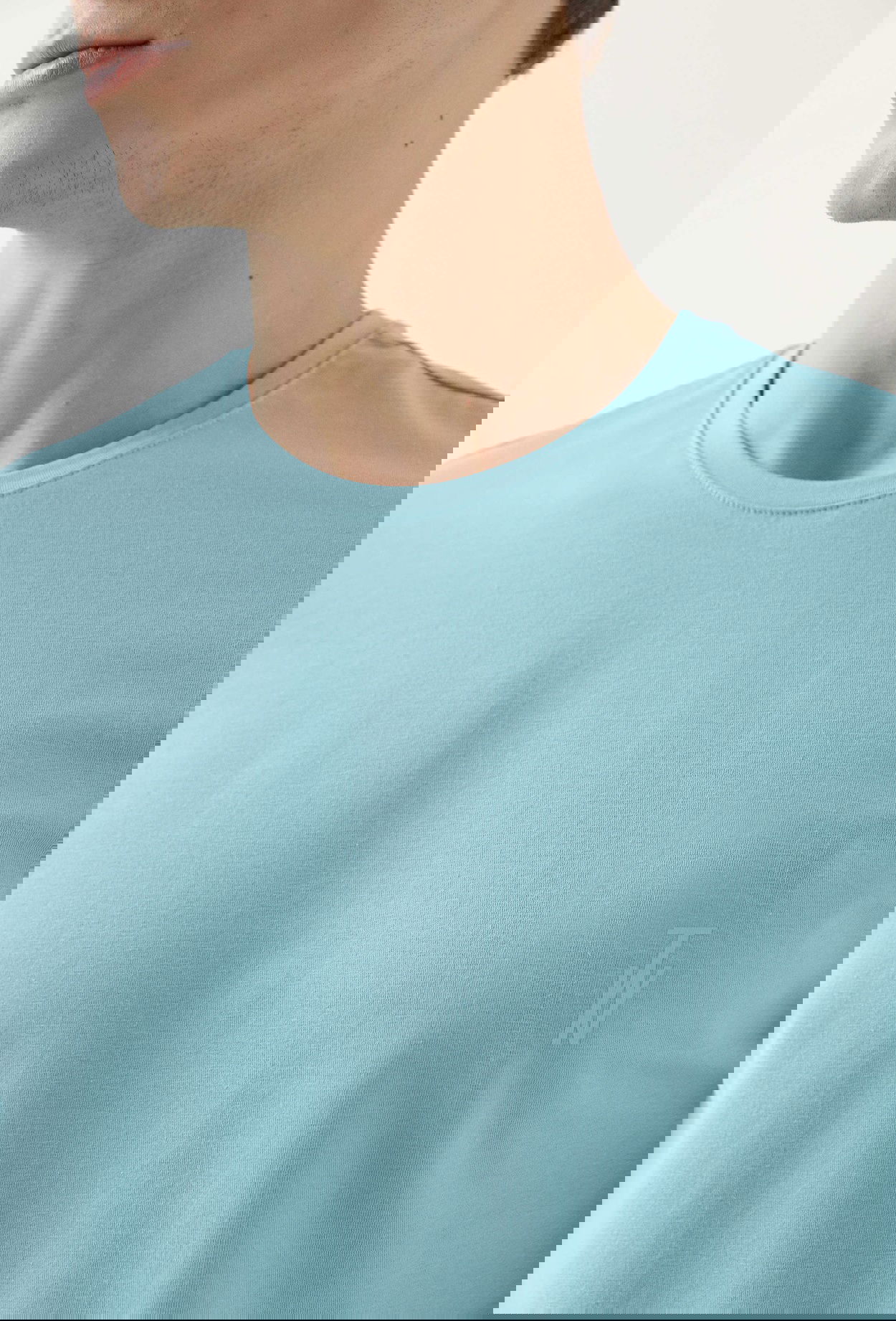 Twn Slim Fit Aqua Düz Kabartma Baskılı T-Shirt