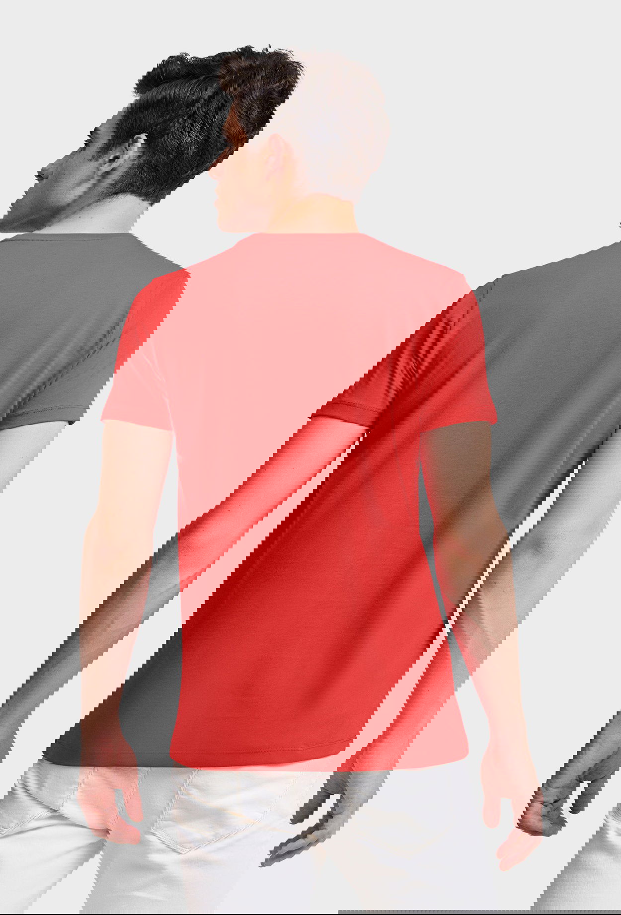 Twn Slim Fit Mercan Düz Kabartma Baskılı T-Shirt
